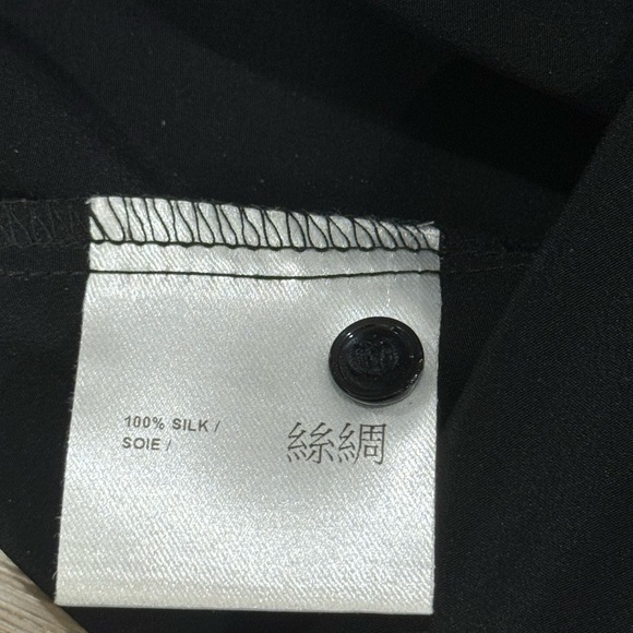 Judith & Charles Black Silk Pullover Blouse With Sheer Sleeves Size 8 - Picture 8 of 9